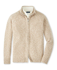 PETER MILLAR Men's Lyle Full Zip Sweater in camel - men's sweater