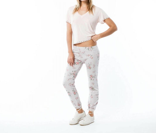 Monrow - Cotton Floral Print Sweat Pants