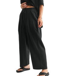 Mono B - Dune Drift Cotton Blend Wide Leg Pants