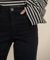 KUT FROM THE KLOTH Kelsey High Rise Ankle Flare Jeans With Raw Hem in black - women's jeans - view 4