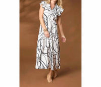 Coco + Carmen - Finley Cap Sleeve Ruffle Tiered Midi Dress