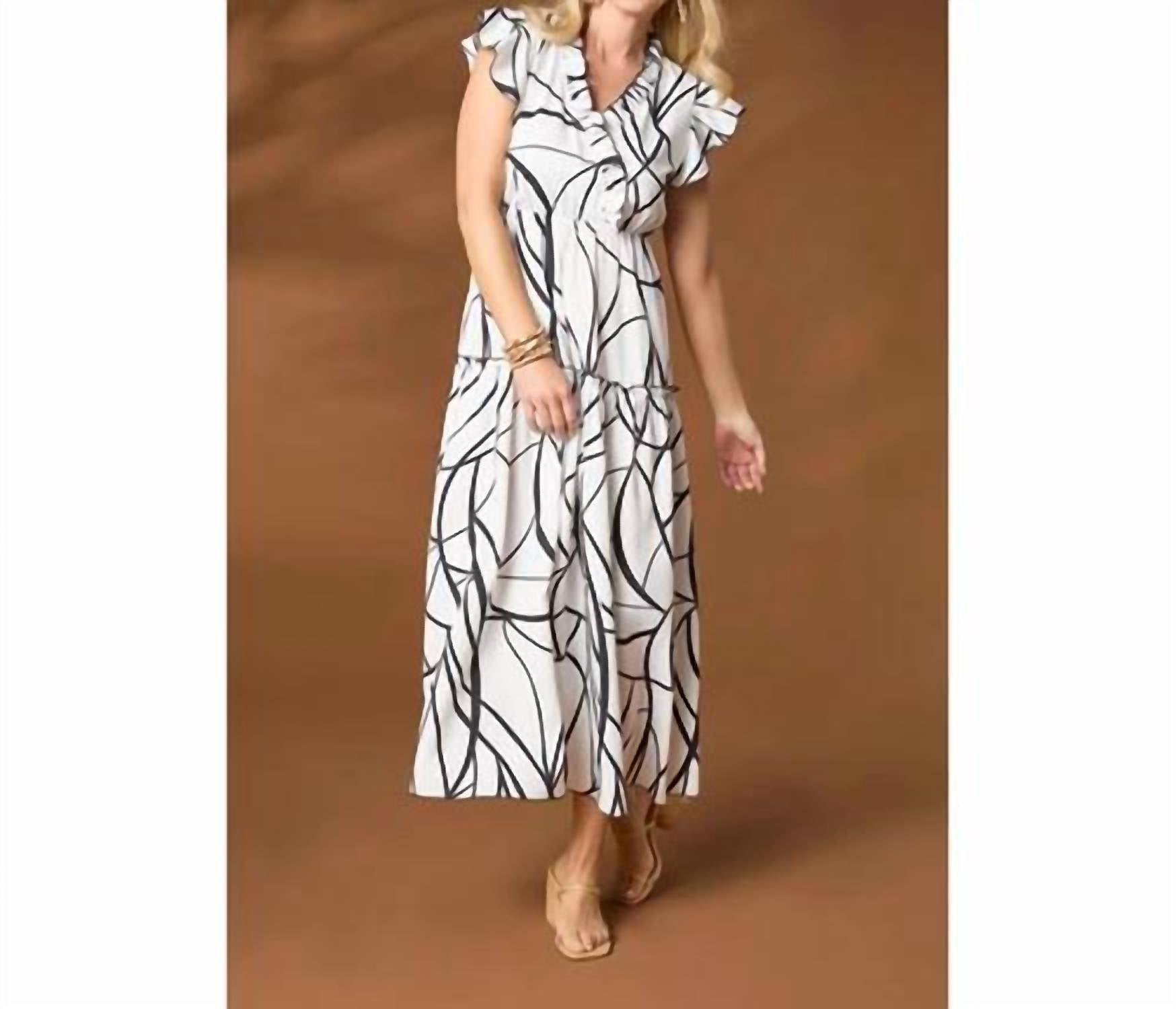 Coco + Carmen - Finley Cap Sleeve Ruffle Tiered Midi Dress