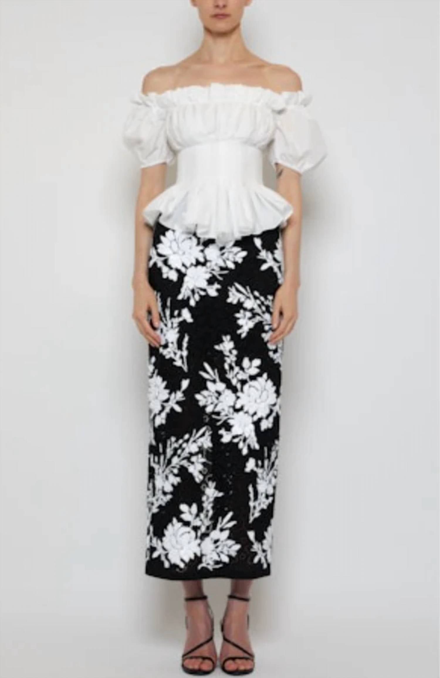 Prabal Gurung - Back Slit Maxi Flat Front Pencil Skirt