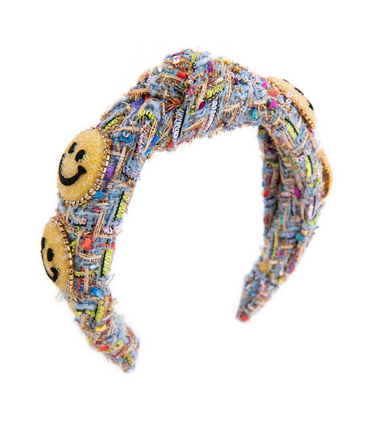 Bari Lynn - Girl's Knot Crystallized Tweed Smiley Headband