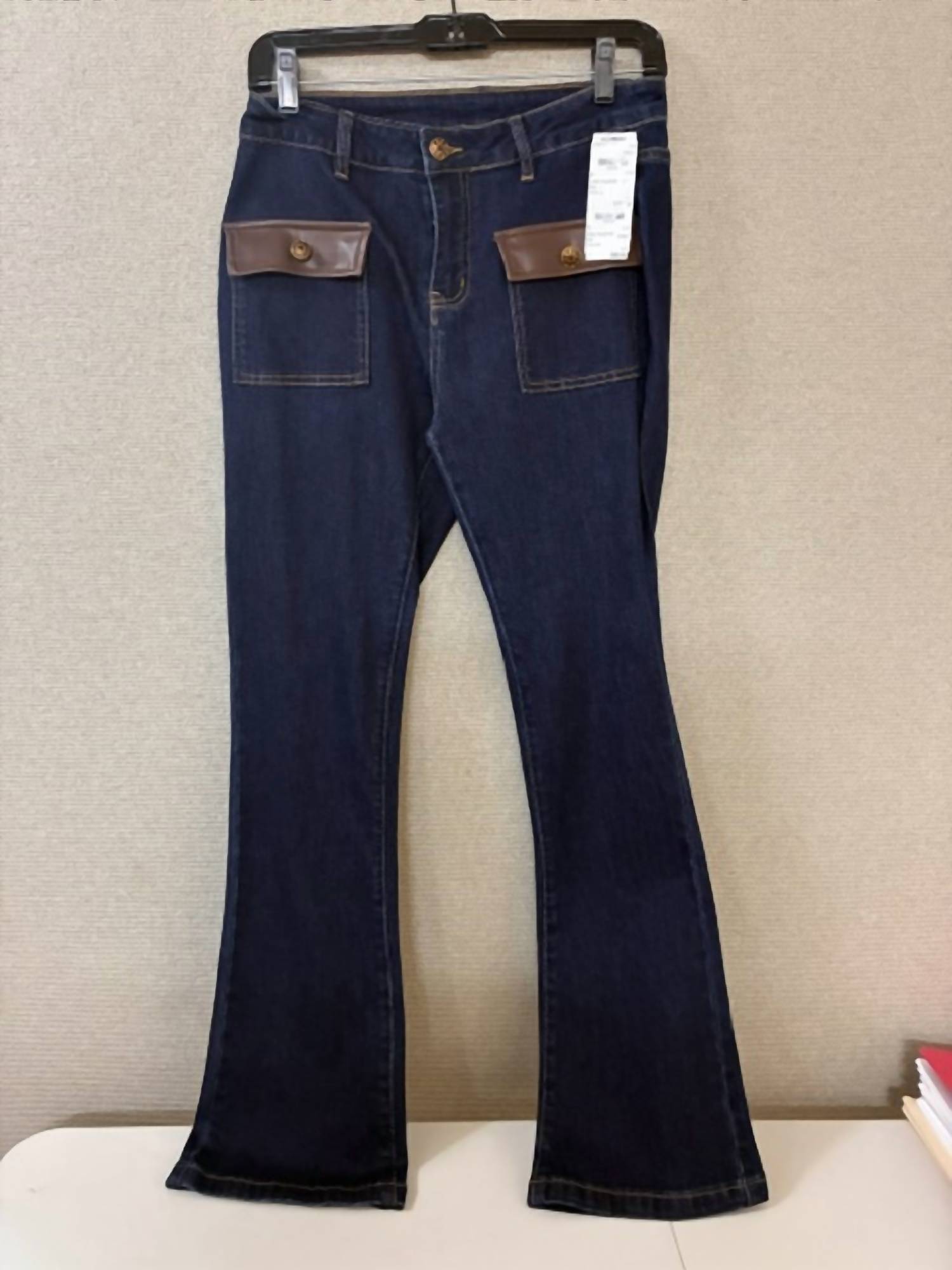 Oolala - Women's Pleather Pocket Jean