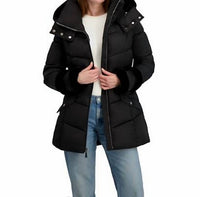 Laundry By Shelli Segal - Stretch Quilted Puffer Coat With Faux Fur Trim Puffers