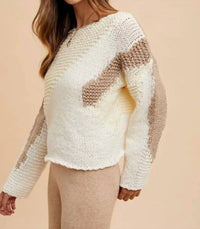 Anniewear - Collette Color Block Drop Shoulder Sweater