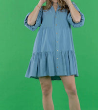 Emily McCarthy Sadie Mini Dress in denim - women's dress - view 4