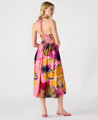 Steve Madden - Piper Stretch Smocked Waist Halter Tie Midi Dress