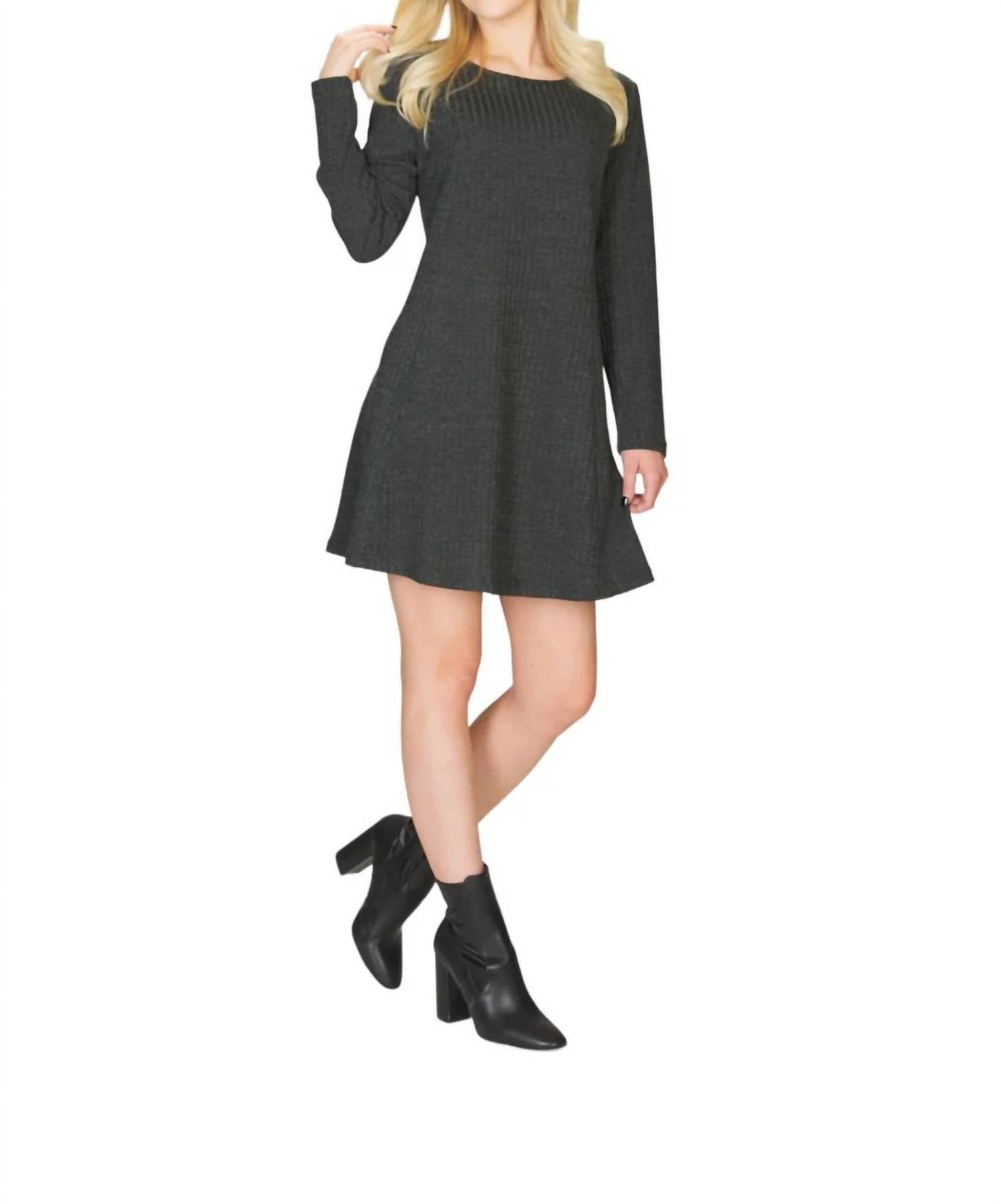 Papillon - Ribbed Panel A-line Dress