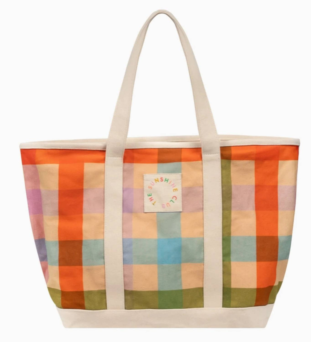 Sunshine Tienda - Women's Rainbow Plaid Tote Bag
