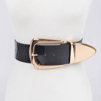 3Am By H&D Accessories - Women's Vegan Patent Leather Wide Belt - Plus