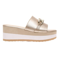 Pierre Dumas Women's Saint-3 Sandal in gold - women's shoe - detail view