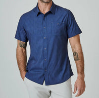 7Diamonds Pisco Short Sleeve Shirt in navy - men's shirt