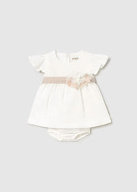 Mayoral - Linen Floral Sash Dress