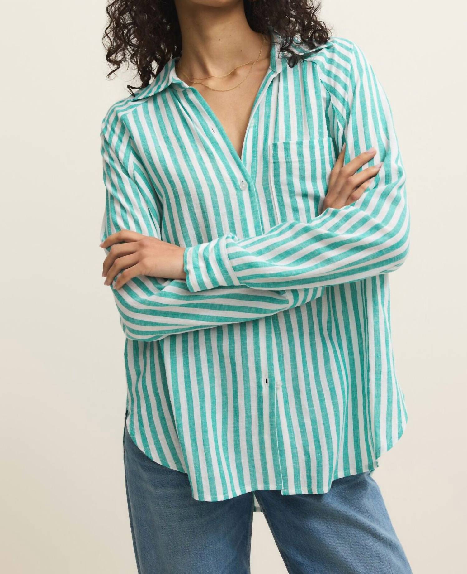 Z Supply Perfect Line Top in la palma - women's shirt - detail view