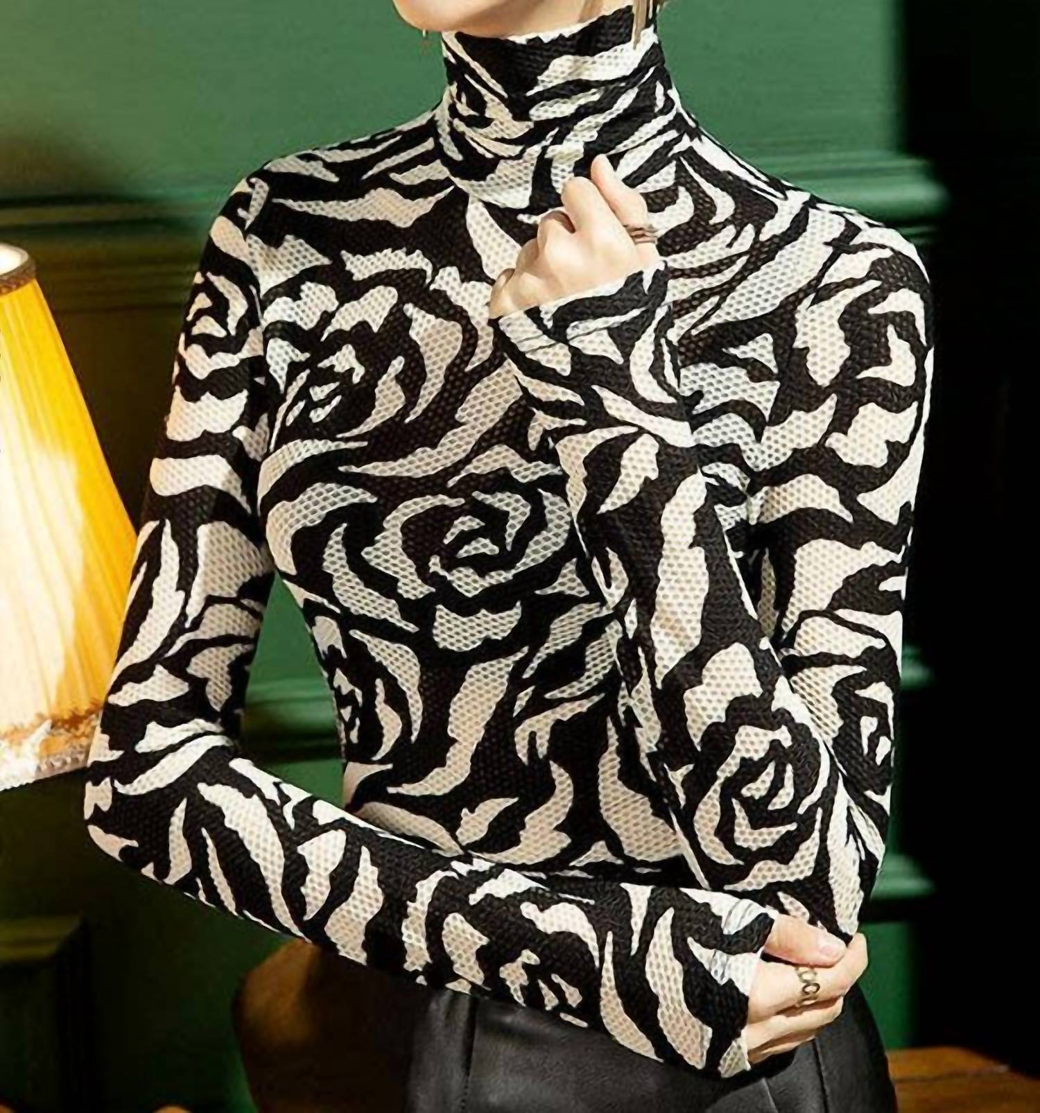 Vividlux - Sheer Turtleneck Tops
