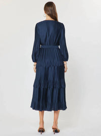Current Air - Pleated Long Sleeve Maxi Dress