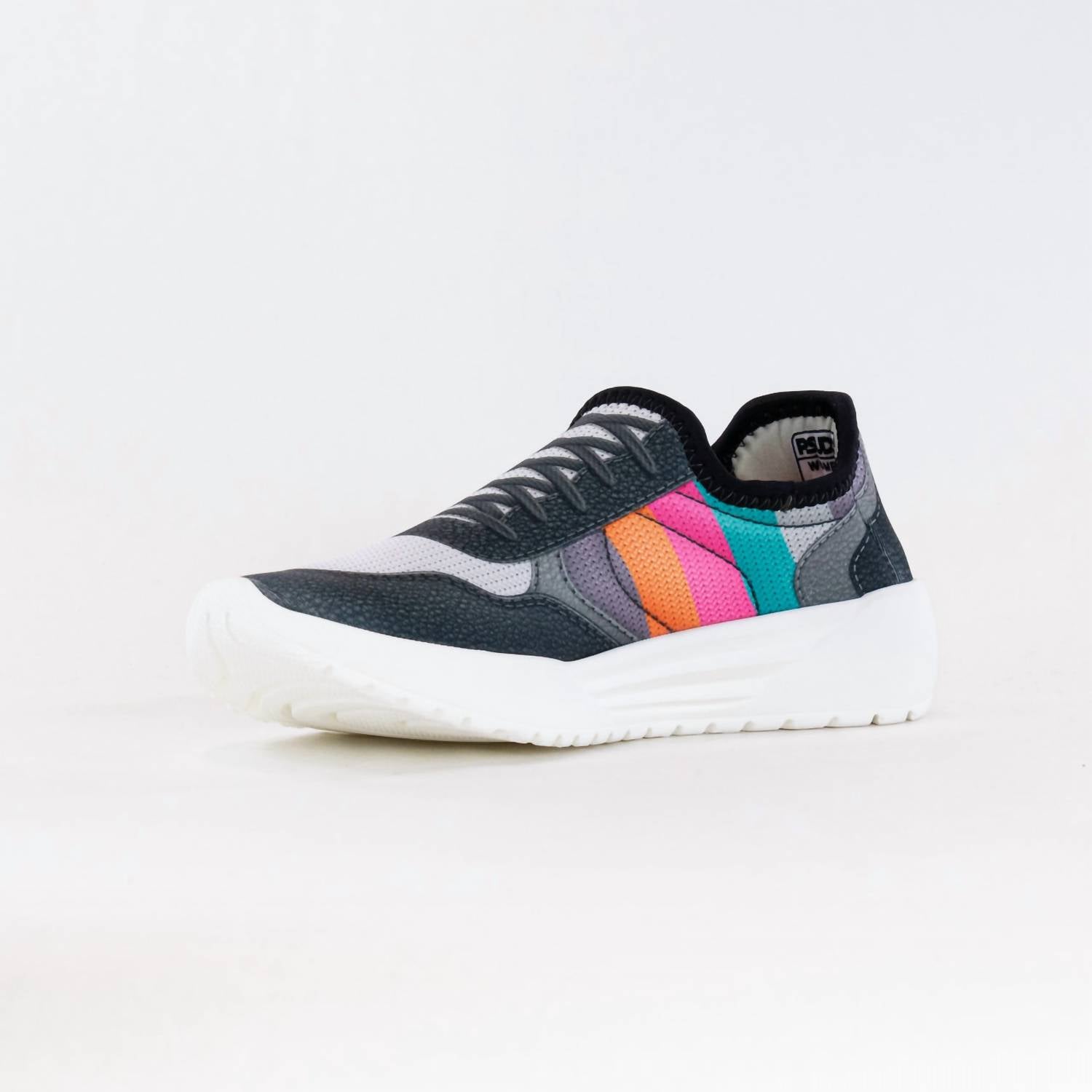 PSUDO Women’s Court Sneakers in black multi - women's sneaker - view 5