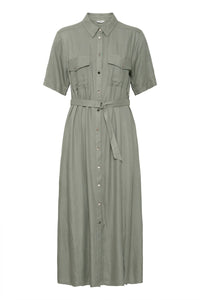 B.Young - Women's Short Sleeve Maxi Shirt Dress