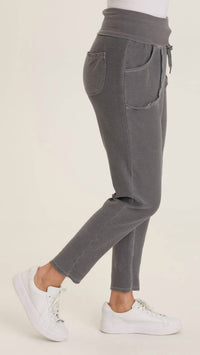 Wearables Kiefer Slim Leg Crepe Knit Pants in nebulous pigment - women's pants - detail view