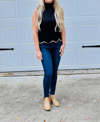 ee:some The Sylvie Top in black - women's blouse - alternate view