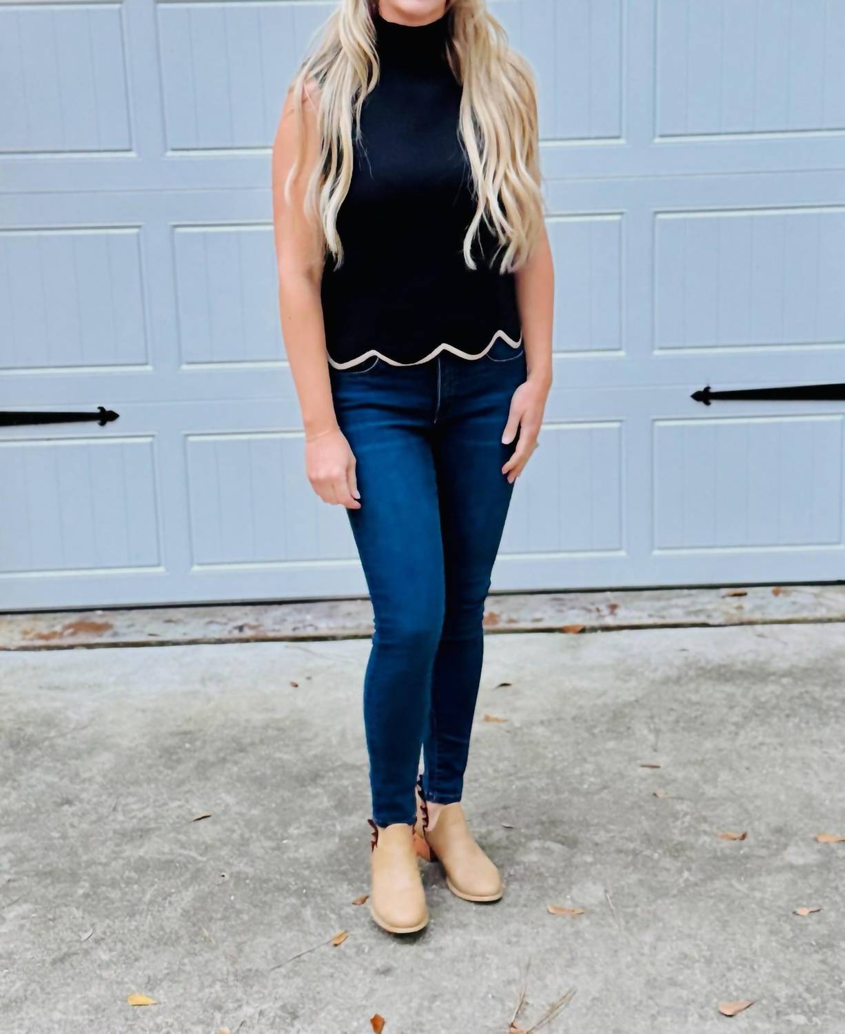 ee:some The Sylvie Top in black - women's blouse - alternate view