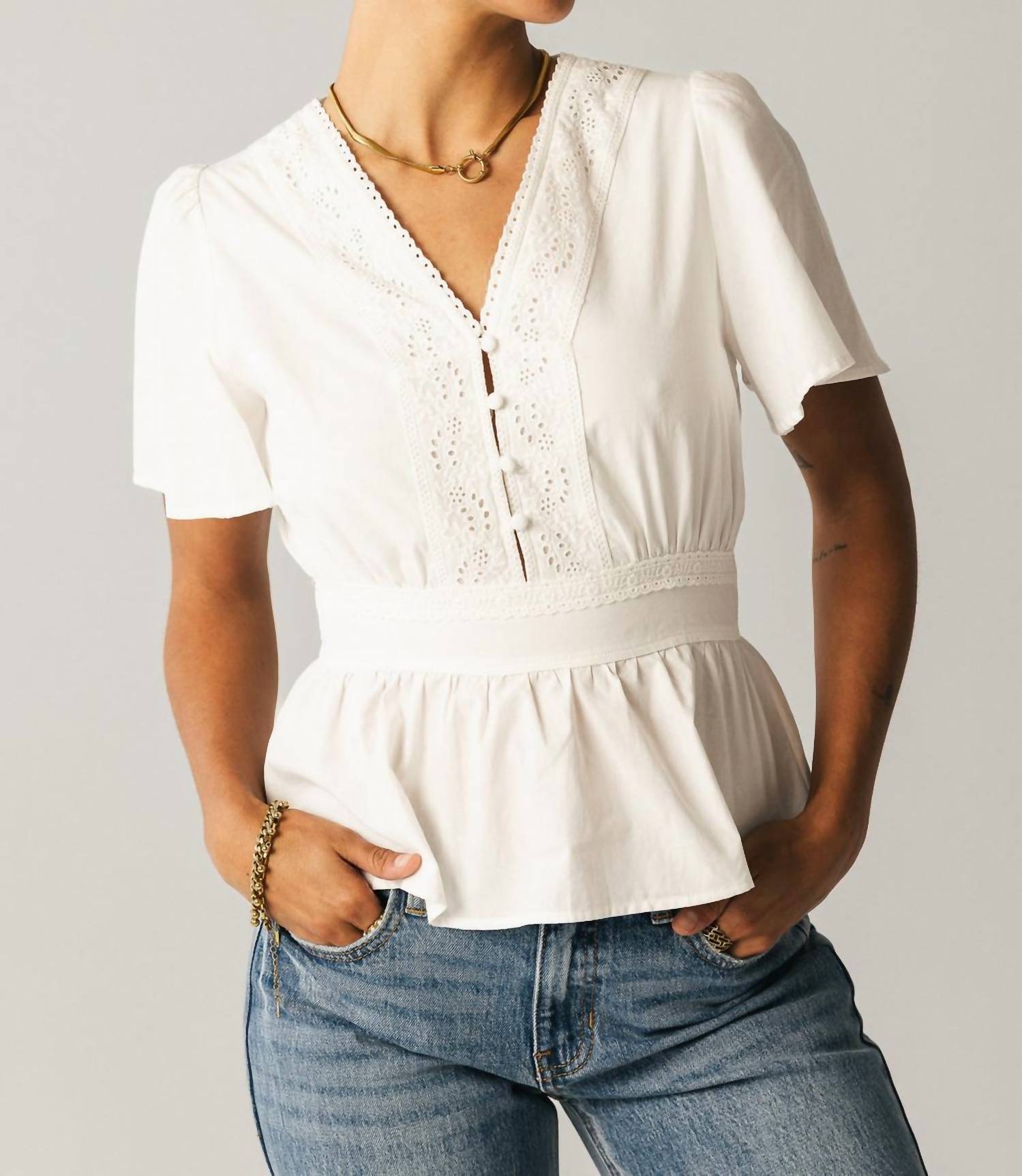 In February - Embroidered Cotton Blouse