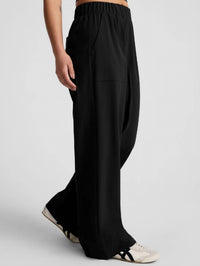 BEYOND YOGA Easy Wide Leg Pant in true black 1 - women's pants - detail view