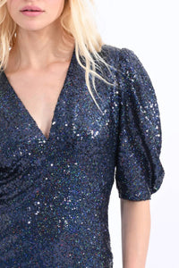 Molly Bracken - Sequin Puff Sleeve Dress