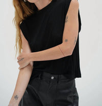 Callahan Oren Ribbed Top in black - women's shirt - view 4