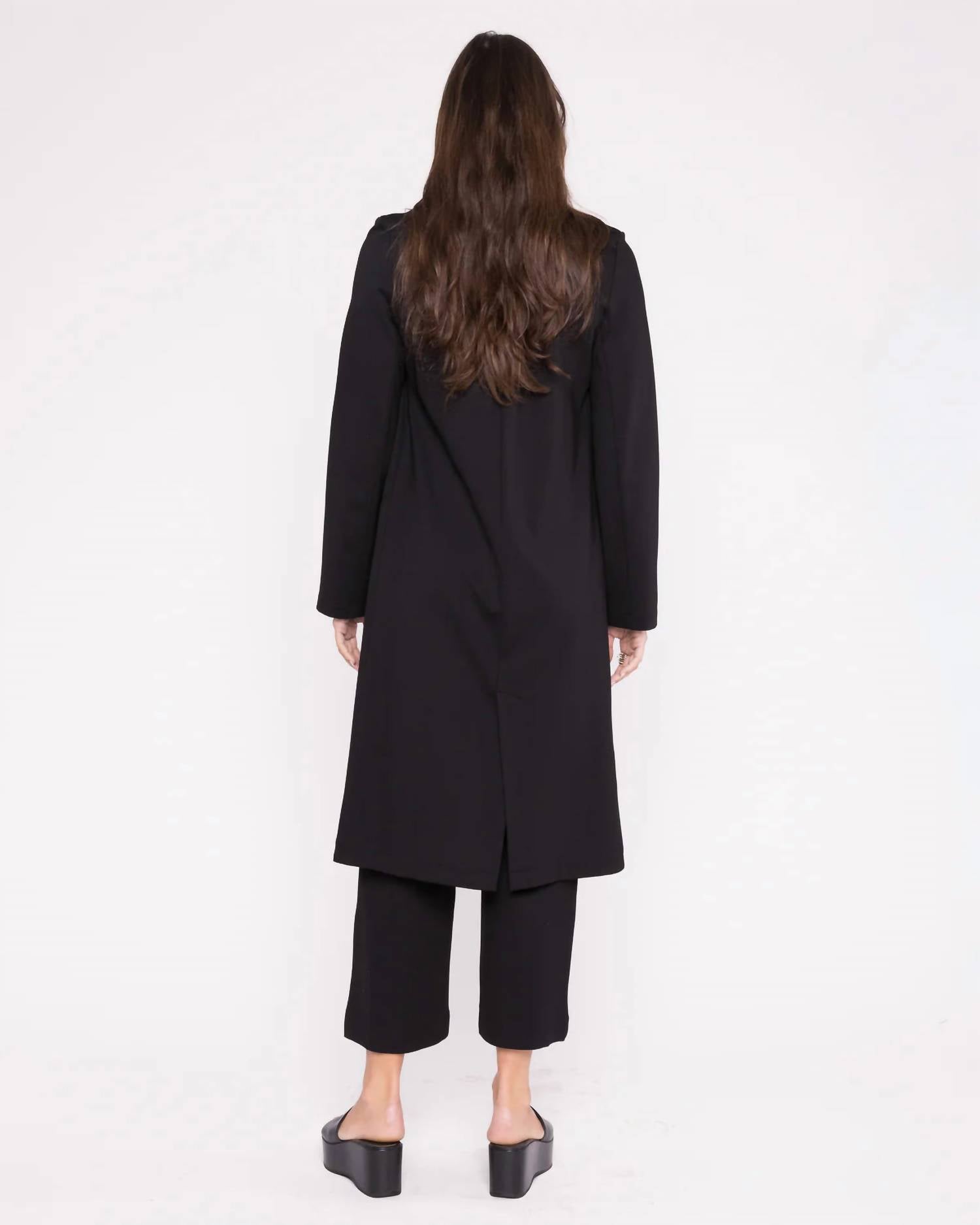 RIPLEY RADER Ponte Knit Smoking Jacket in black - women's jacket - detail view