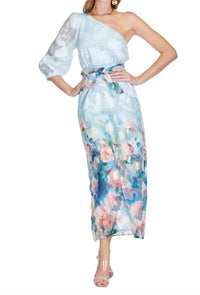 Jade - One Shoulder Painted Garden Dress