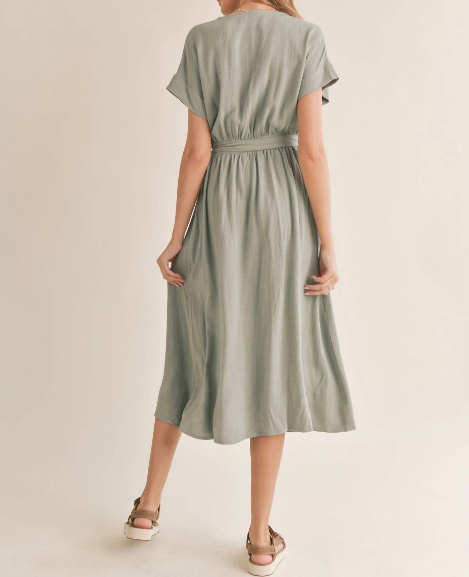 Sadie & Sage - Botanical Wrap Midi Dress