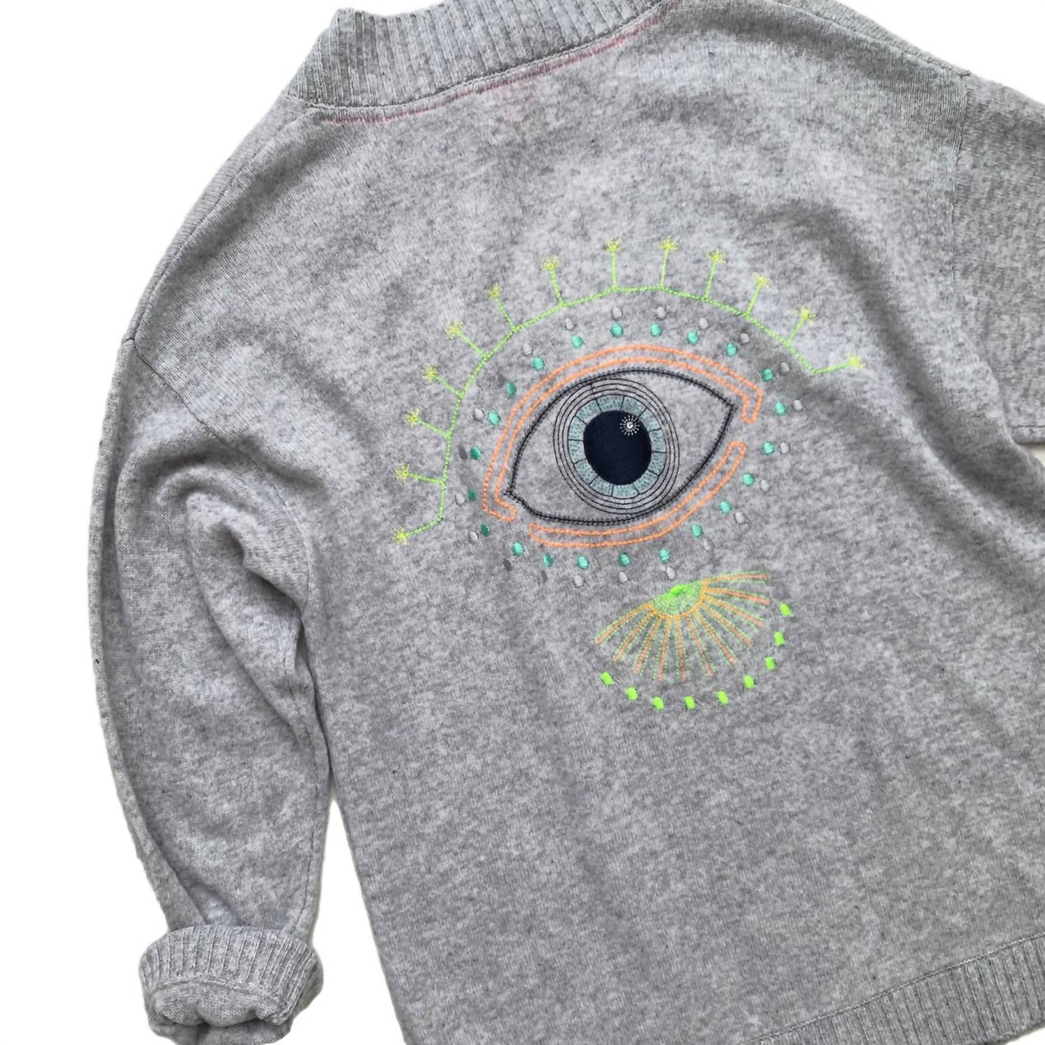 Brodie Cashmere - Embroidered Eye Cashmere Cardigan