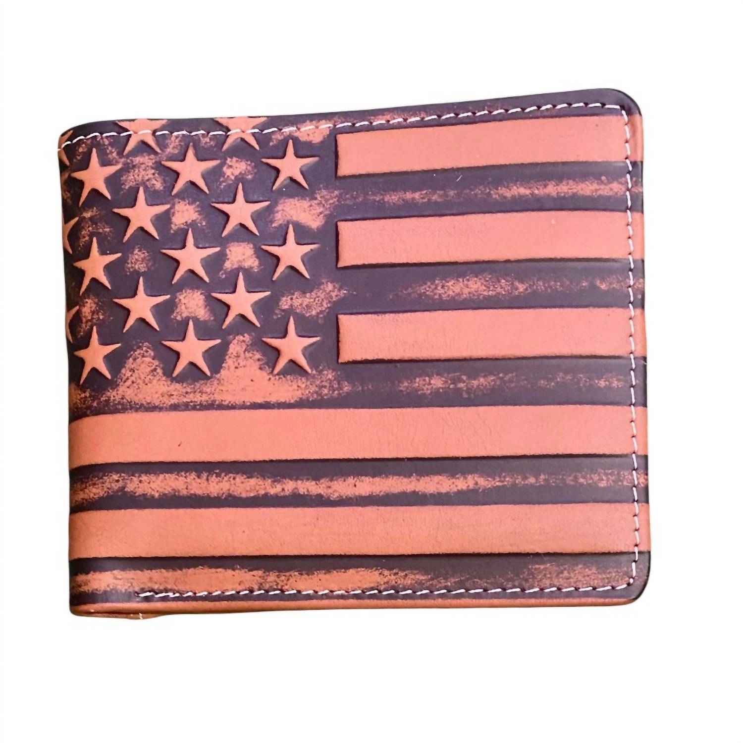 Montana West - Men's Embossed American Flag Rfid Leather Wallet