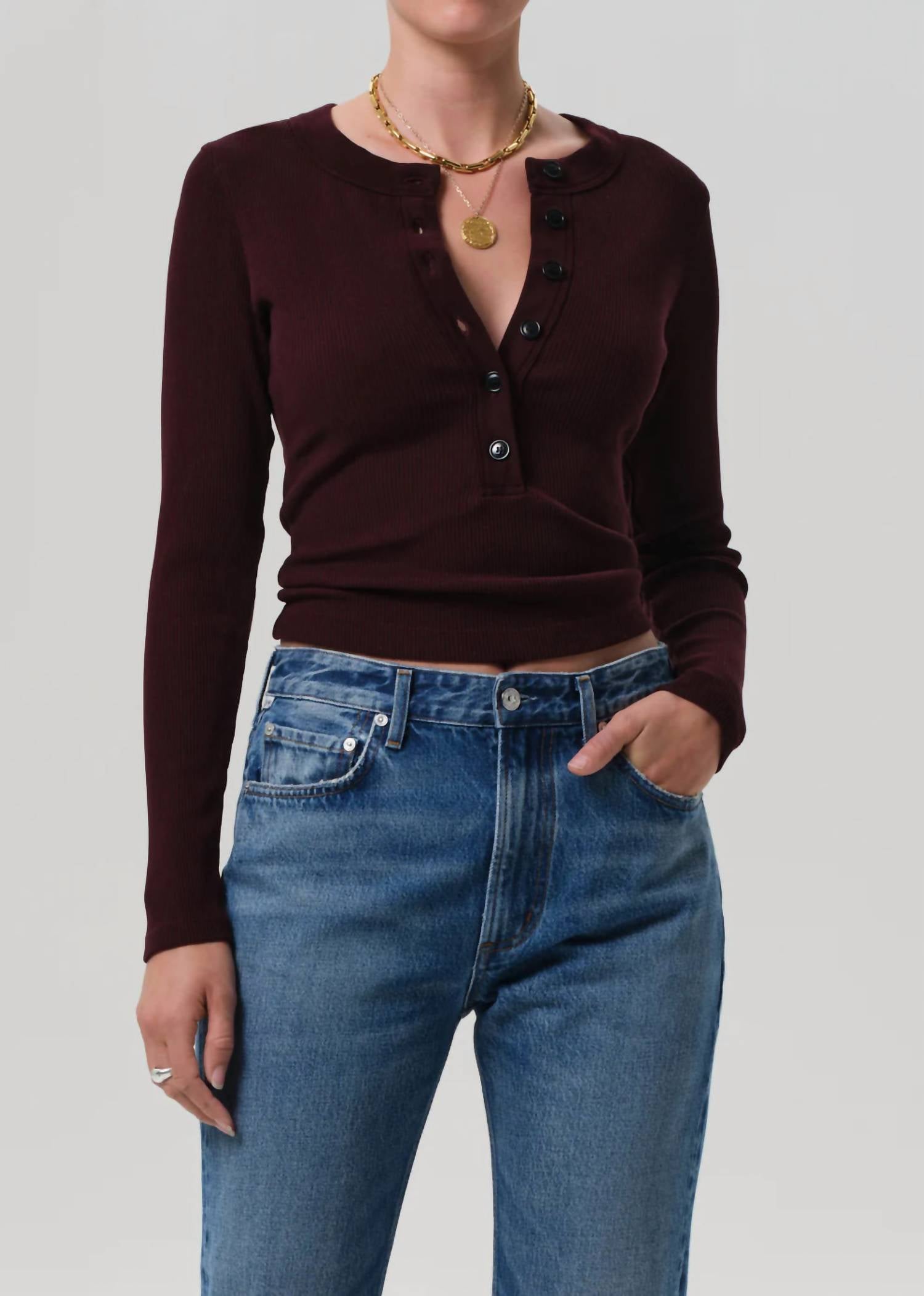 Citizens Of Humanity - Varra Henley Long Sleeve Top