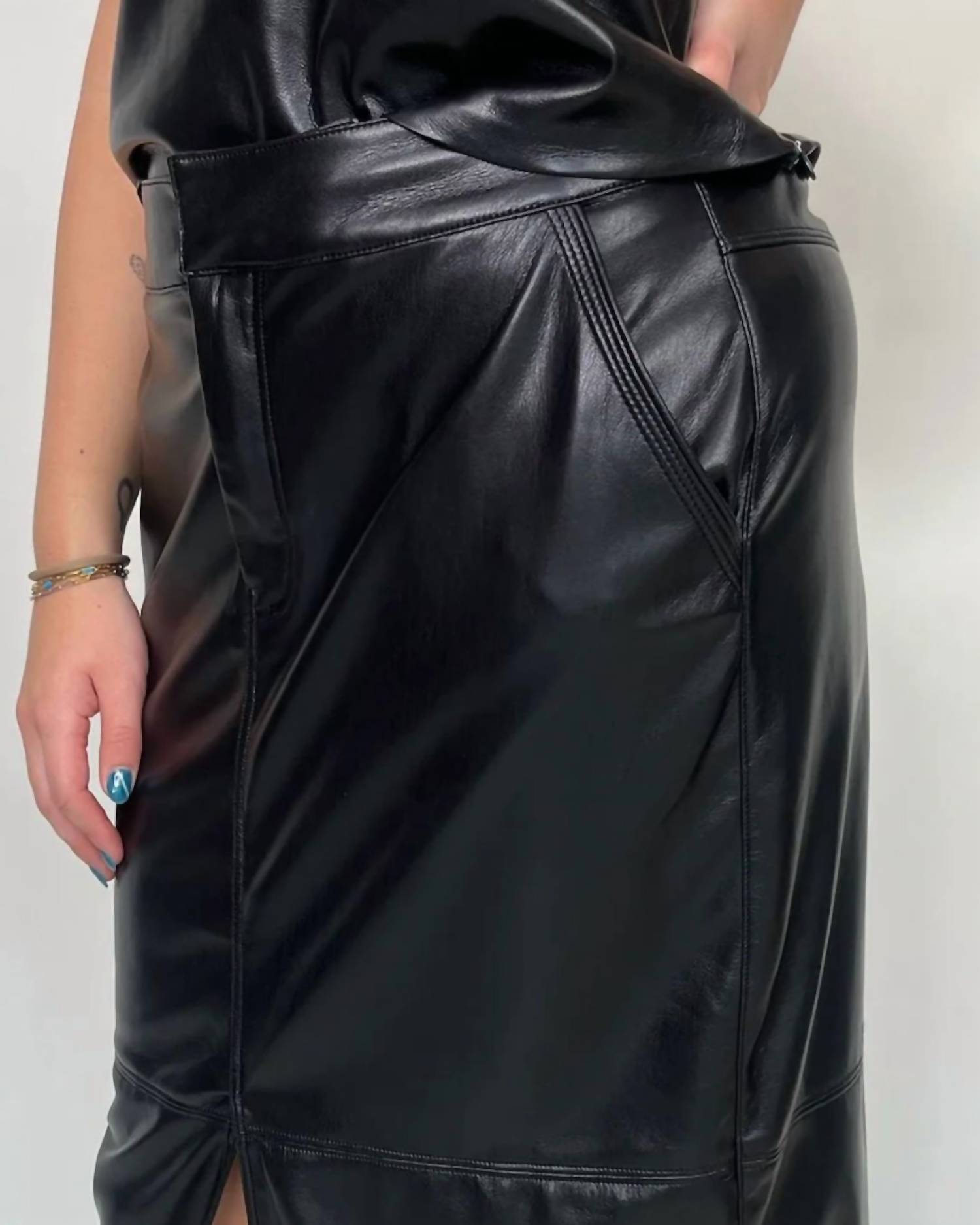 Melissa Nepton - Marina Faux Leather Midi Skirt