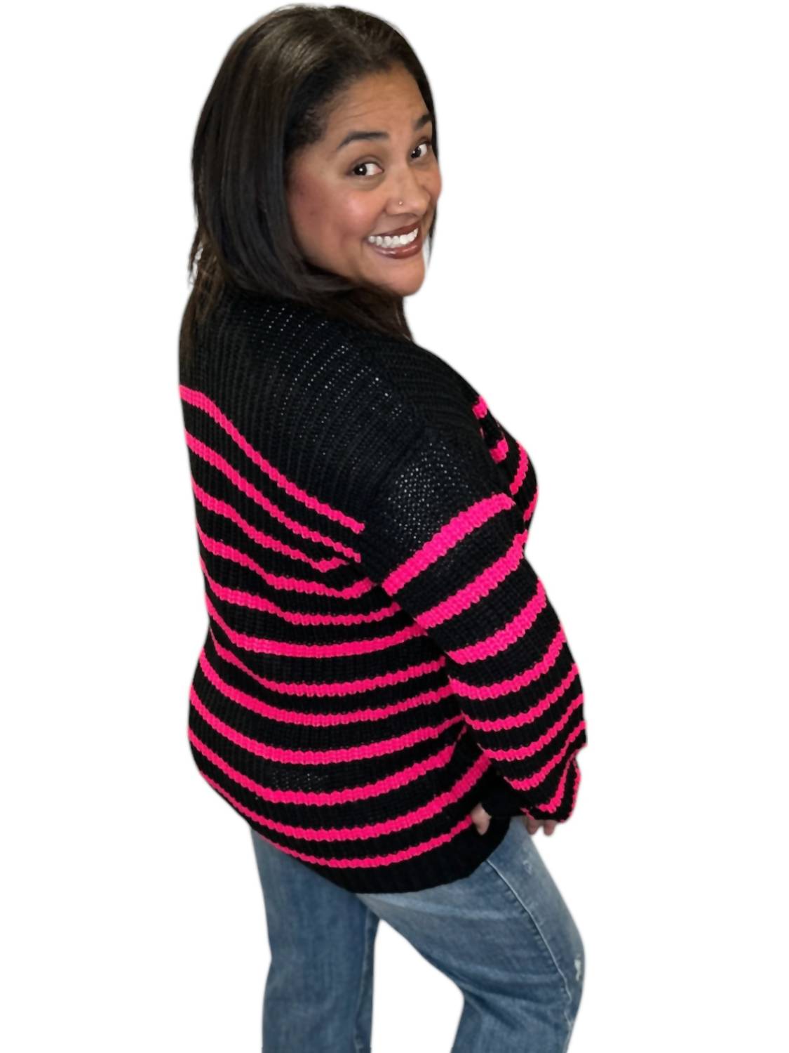 Chaser - Vibe Stripe Cardigan Sweater