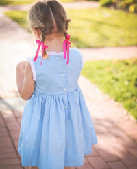 THE PROPER PEONY SPENCER VINTAGE DRESS in blue - kids' dress - detail view