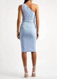lavish alice ORAGAMI DRESS in cornflower blue - women's dress - detail view