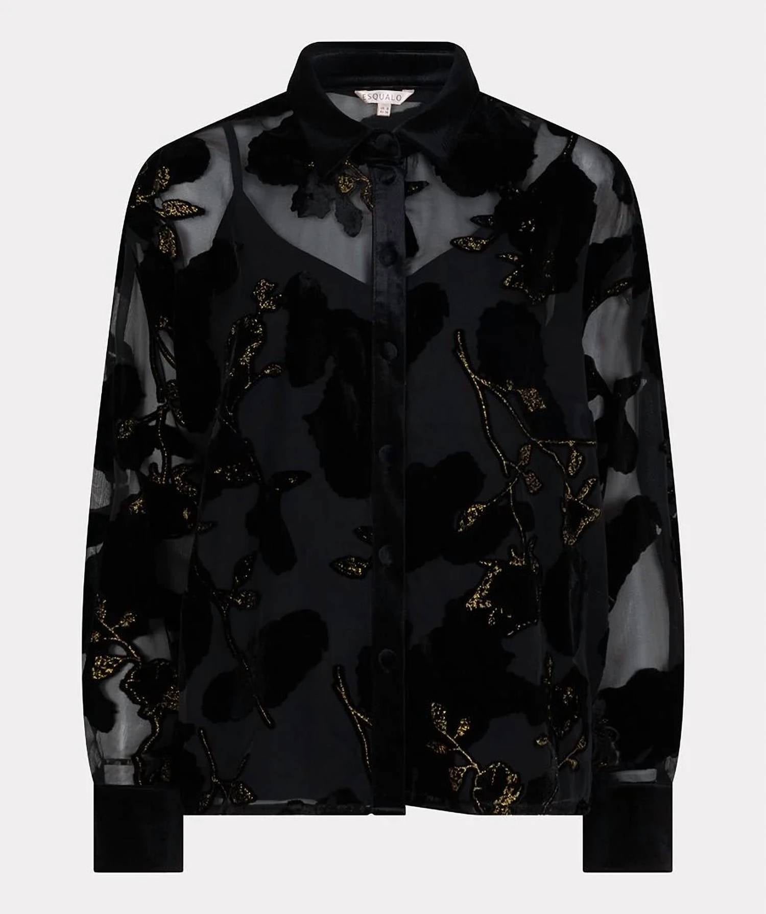 Esqualo - Burnout Flower Blouse