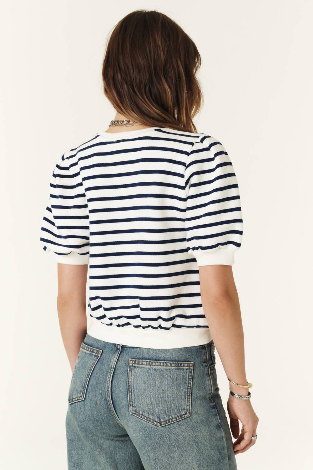 Ba&Sh - Tamar Striped Cropped Sweatshirt