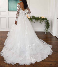 Essence Of Australia - Off-shoulder Lace Wedding Dress