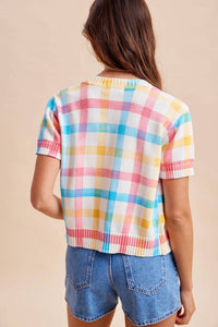 Anniewear - Sweet Pastel Check Cardigan