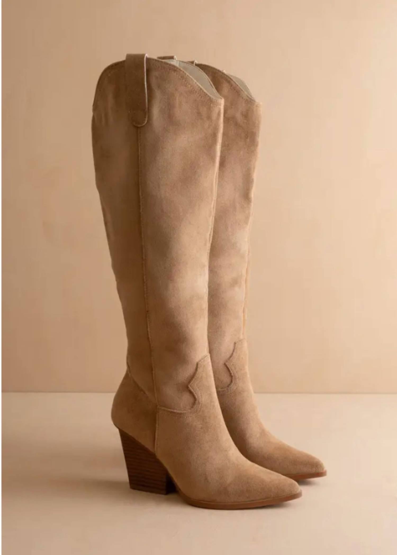 OASIS SOCIETY Women's Barcelona Knee High Boots in latte - women's shoe
