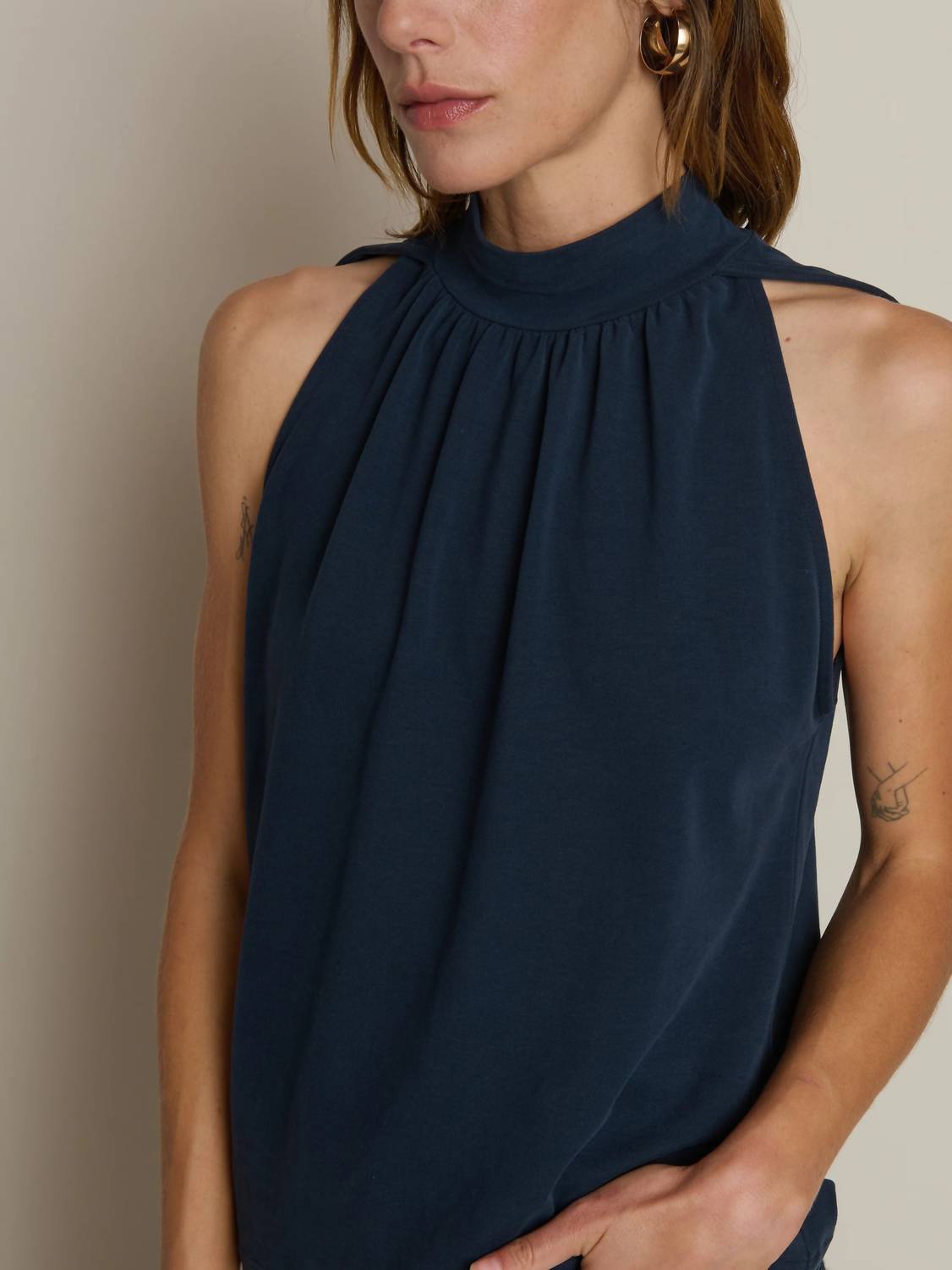 Nation LTD Randi Halter Tank in night sky - women's tank top - detail view