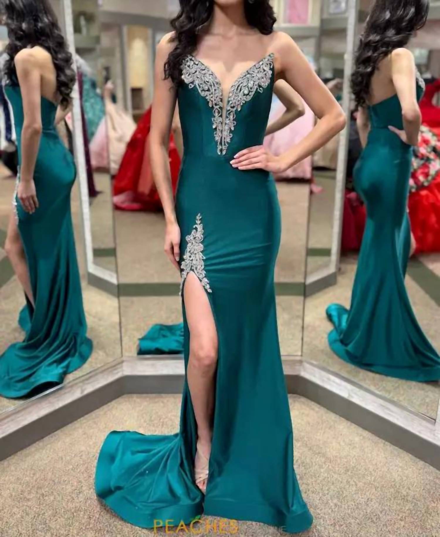 Portia&Scarlett - Jeweled V Neck Prom Dress