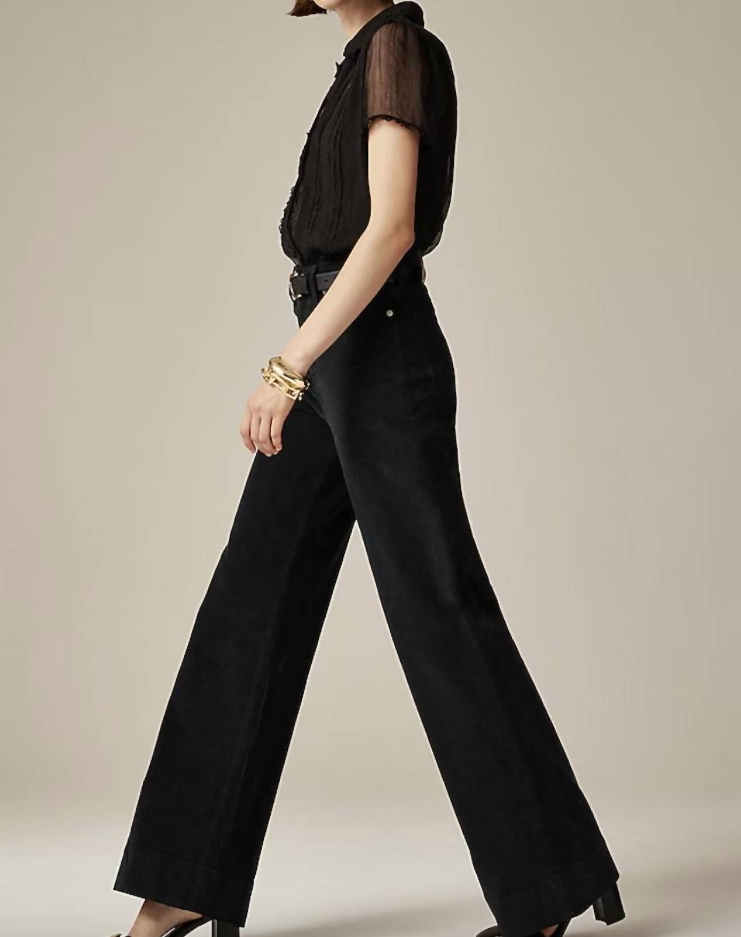 J.Crew - Women's Corduroy Wide Leg High Rise 5 Pocket Stretch Trouser