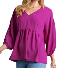 Umgee - V-neck Babydoll Top